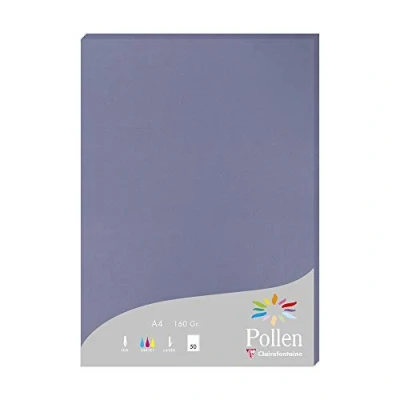 Afbeelding van Clairefontaine 14219C etui met 50 vellen A4 formaat (21 x 29,7 cm) 160 g/m² kleur vergeet mij niet uitnodigingspapier voor evenementen &amp; correctie serie pollen premium papier glad