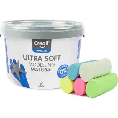 Afbeelding van Creall Boetseerpasta, Pot Van 1,10 Kg Met Geassorteerde Kleuren Boetseerpasta
