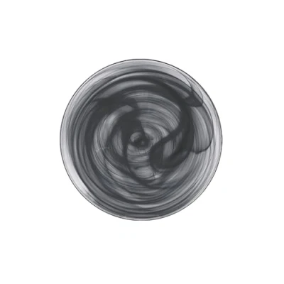 Afbeelding van H&amp;h Set van 6 platte borden zwart glas 27,5 cm