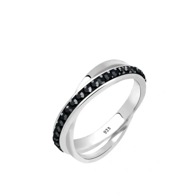 Afbeelding van Elli Classic Crossed Ring, Dames, Maat: 54, Silver