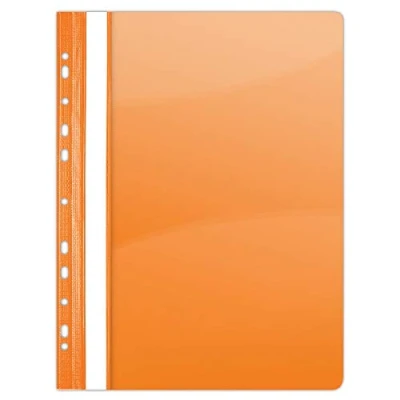 Afbeelding van DONAU 1704001PL 12 10 stuks oranje A4 kunststof geperforeerde mappen van hard pvc met transparante kaft, voor kantoor en school, euro perforatie