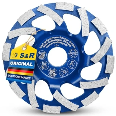 Afbeelding van S&amp;R 125 Diamant Beton Slijpschijf voor beton, steen en graniet. 2 rijen diamanten.