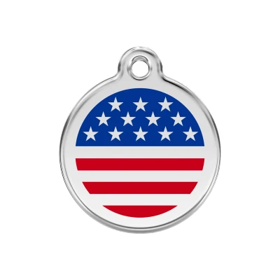 Afbeelding van US Flag Navy roestvrijstalen hondenpenning medium/gemiddeld dia. 3 cm RedDingo