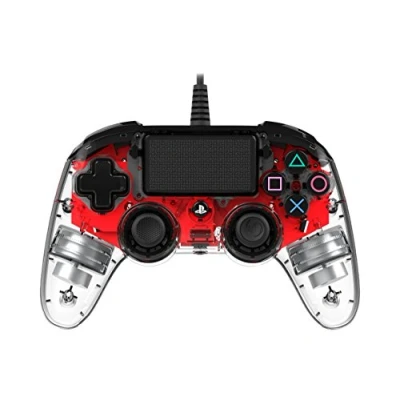 Image de Nacon Manette Filaire Compacte Lumineuse PS4 Rouge (ps4ofcpadclred)
