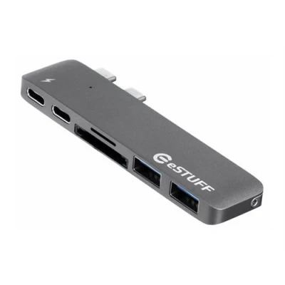 Afbeelding van eSTUFF ES84122 GREY interface hub USB 3.2 Gen 1 (3.1 1) Type C 5000 Mbit/s Grijs