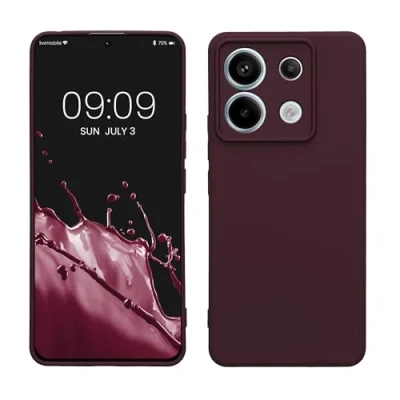 Afbeelding van kwmobile telefoonhoesje geschikt voor Xiaomi Redmi Note 13 Pro 5G / Poco X6 Hoesje smartphone Precisie camera uitsnede TPU back cover in bordeaux violet