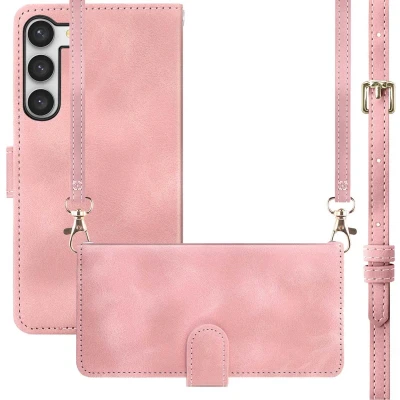 Afbeelding van imoshion Hoesje Geschikt voor Samsung Galaxy S23 met Pasjeshouder Bookcase koord Roze