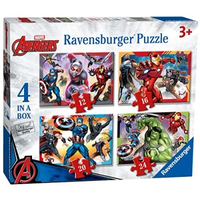 Afbeelding van Ravensburger Marvel Avengers 4 in Box (12, 16, 20, 24 stuks) Jigsaw puzzels voor kinderen leeftijd 3 jaar oud
