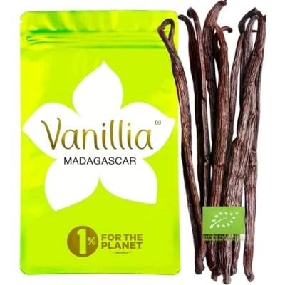 Image de 5 XL Gousses de Vanille Bourbon BIO, Grand Cru Madagascar, Gousse 15/18cm, FreshZIP Vanillia