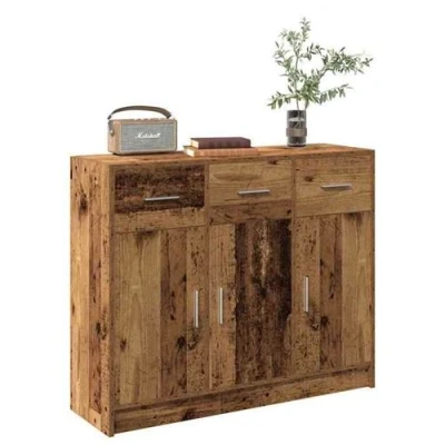 Afbeelding van vidaXL Dressoir 91x28x75 cm bewerkt hout oud houtkleurig