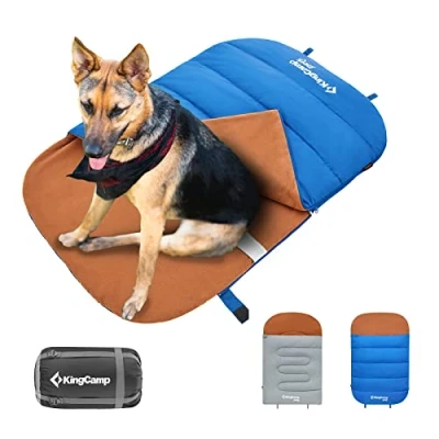 Afbeelding van KingCamp Slaapzak voor honden, waterdicht, deken katten, puppy&#039;s, zacht, wasbaar, kussen groot, warm, auto, camping, wandelen, reizen, binnen, buiten, 110 cm x 70