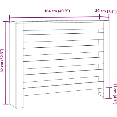 Afbeelding van Radiatorombouw 104x20x82 cm bewerkt hout sonoma eikenkleurig