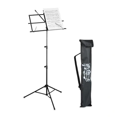 Afbeelding van Relaxdays muziekstandaard verstelbaar 140x53x49 cm bladmuziek lessenaar inklapbaar