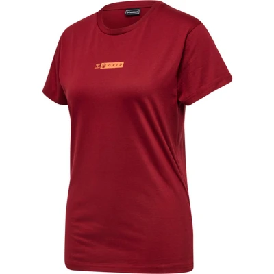 Afbeelding van Hummel Hmloffgrid Tshirt print, Dames, Maat: 38, Rhubarb/nasturtium