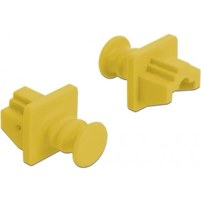Afbeelding van RJ45 (m) afsluitcovers voor (v) poorten met ronde greep 10 stuks / geel