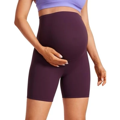 Afbeelding van CRZ YOGA Butterluxe Zwangerschapsbermuda voor dames, yoga, 10/15 cm, Donker Paars