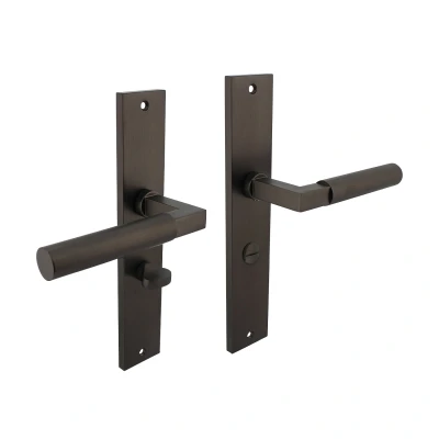 Afbeelding van Intersteel Deurkruk Bau Stil op schild 245x45 mm WC63/8 antracietgrijs