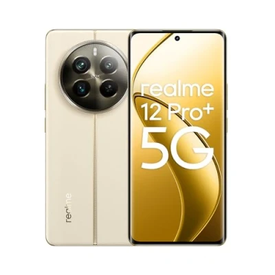 Afbeelding van realme Smartphone 12 Pro+ 5G 8 + 256 GB, portretcamera met periscooplens, Sony IMX890 OIS, Snapdragon® 7s Gen 2 chipset, 120 Hz gebogen zicht, navigator beige