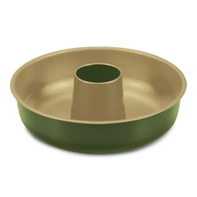 Afbeelding van Guardini Bake Natural Tulband Bakvorm Cakeblik Taartvorm Cakevorm 25 cm Staal Groen &amp; Goud