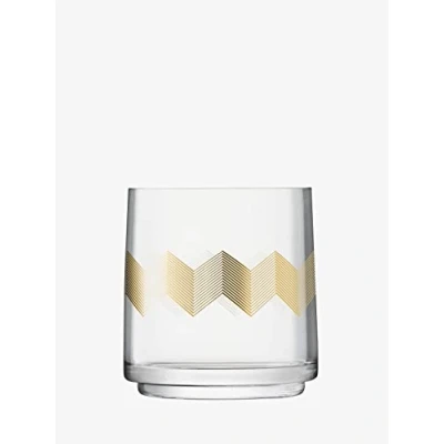Afbeelding van L.S.A. Chevron Kandelaar 14 cm met Kaars Gold / Glass
