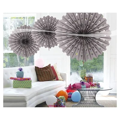 Afbeelding van Honeycomb waaier zilver 45cm per stuk