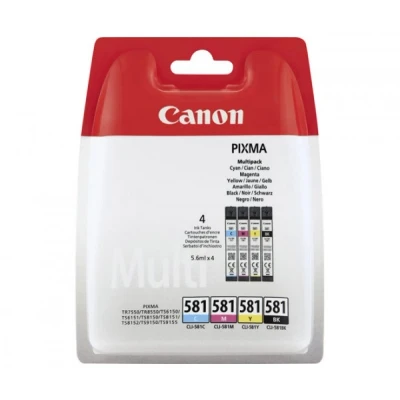 Afbeelding van Canon CLI 581 C/M/Y/BK Inktcartridge 4 kleuren Voordeelbundel