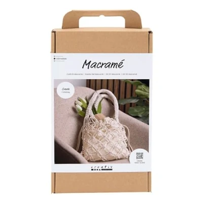 Afbeelding van Creativ Company Hobbyset Macramé Tas Wit