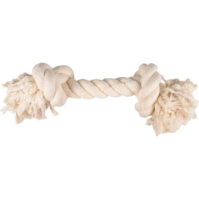 Afbeelding van Flamingo Hondenspeelgoed Cotton Flos Jack met 2 Knopen Wit 43 x 12 11 cm