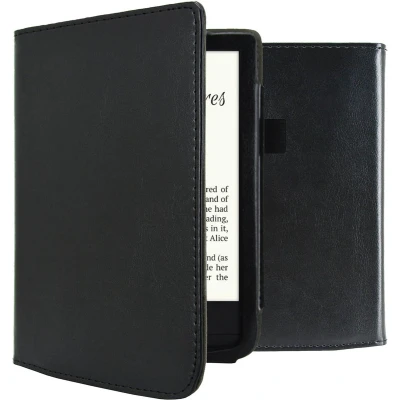 Afbeelding van imoshion Ereader Cover / Hoesje Geschikt voor Vivlio Lux 5 Pocketbook Basic 4 HD 3 Touch Vegan Leather Bookcase Zwart