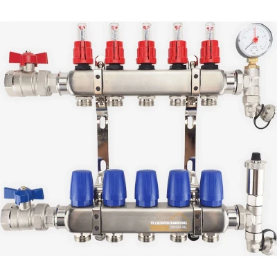 Afbeelding van MAGNUM Premium vloerverwarmingsverd. RVS Open LT flowmeters +