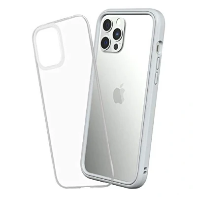 Afbeelding van RhinoShield Beschermhoes compatibel met [iPhone 12 Pro Max] Mod NX dunne bescherming schokabsorptietechnologie [BPA vrij] platinagrijs