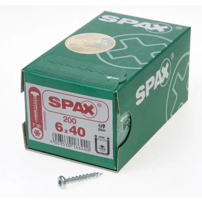 Afbeelding van Spax Spaanplaatschroef cilinderkop verzinkt T Star T30 6.0x40mm (per 200 stuks)