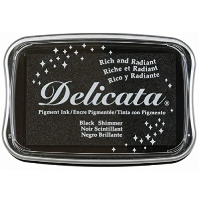 Afbeelding van Delicata inktkussen Black shimmer DE 000 382