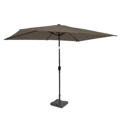 Afbeelding van : VONROC Premium parasol Rapallo 200x300cm Duurzame combi set Incl. parasolvoet van 20 kg Kantelbaar UV werend doek taupe beschermhoes
