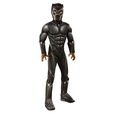 Afbeelding van Rubie&#039;s officiele Avengers Black Panther Deluxe kostuum voor kinderen, maat L, leeftijden 8 10 jaar, lengte 147 cm, Engelse versie