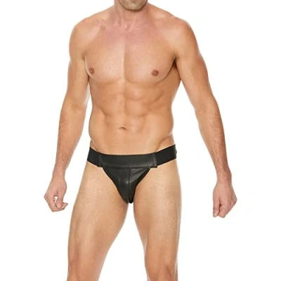 Afbeelding van Shots Ouch! Effen Leren Front Jock Strap S/M black