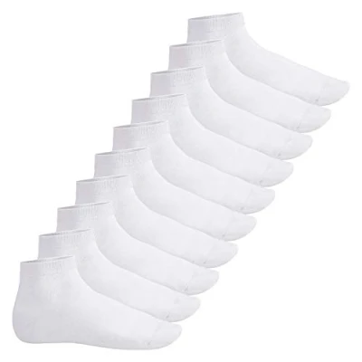 Afbeelding van Footstar Heren en vrouwen 10 paar sokken SNEAK IT! Quarter Socks, Wit.