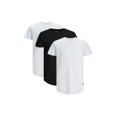 Afbeelding van Jack &amp; Jones 3 PACK Tshirt basic, Heren, Maat: Medium, Weiß schwarz
