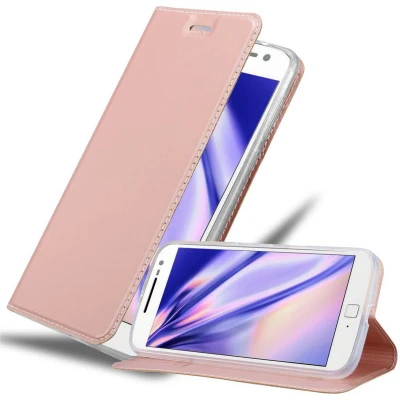 Afbeelding van Cadorabo Hoesje geschikt voor Motorola MOTO G4 / PLUS in CLASSY ROSE GOUD Beschermhoes met magnetische sluiting, standfunctie en kaartvakje Book Case Cover Etui