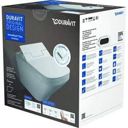 Afbeelding van Duravit DuraStyle wandclosetpack diepspoel spoelrandloos met verdekte bevestiging 37x62cm incl. douchewc closetzitting Slim Sensowash wit