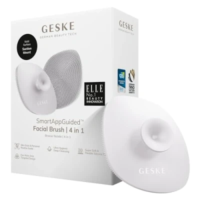 Afbeelding van GESKE SmartAppGuided™ 4 in 1 gezichtsborstel Gezichtsreinigingsborstel met handvat Zachte siliconen borstel Professionele gezichtsreiniging Gezichtsreinigingsapparaat Huidreiniging