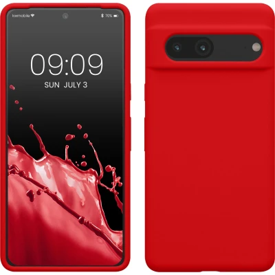 Afbeelding van kwmobile telefoonhoesje geschikt voor Google Pixel 7 Hoesje met siliconen coating Smartphone case in rood
