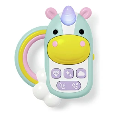 Afbeelding van Skip Hop Mobiele telefoon voor baby&#039;s, eenhoorn, muziekspeelgoed met 6 geluiden en melodieën, regenbooghandgreep, babyspeelgoed vanaf maanden, ideaal de ontwikkeling van fijne motoriek