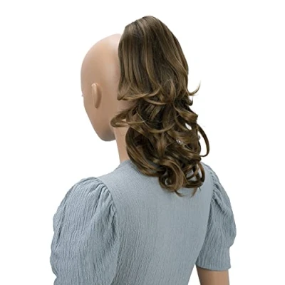 Afbeelding van PrettyShop haarverlenging, gevlochten, golvend, volume, 30 cm, bruin mix, H129