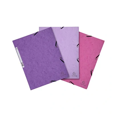 Afbeelding van Exacompta Elastomap Uit Karton, Ft A4, 3 Kleppen, Set Van Stuks In Tinten Roze (candy)