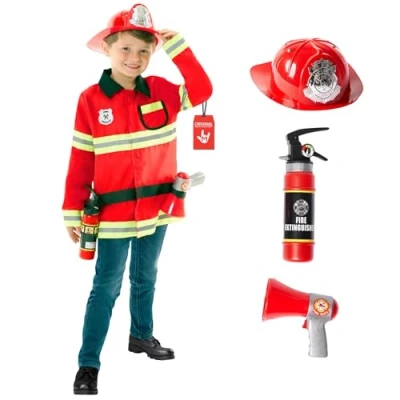 Afbeelding van Morph brandweerman kinderkostuum, Halloween, maat S