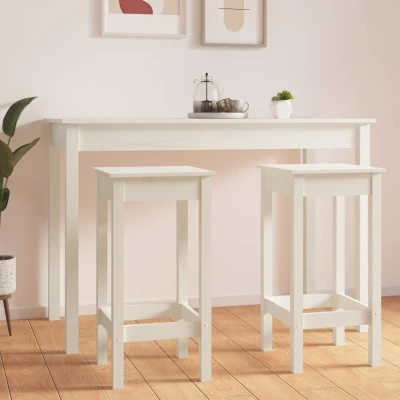 Afbeelding van Barstoelen 2 st 40x40x78 cm massief grenenhout wit