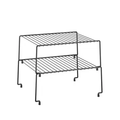 Afbeelding van Metaltex Stapelbaar rek voor borden en kommen Ruimtewinner Zwart 32x23x14 cm 2 stuks