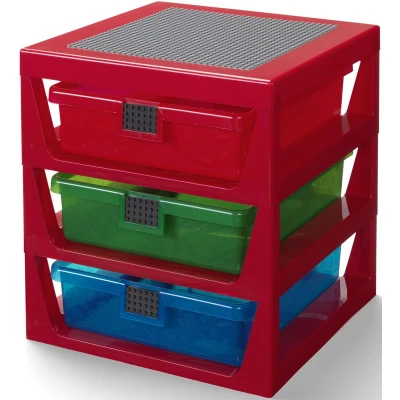 Afbeelding van LEGO Iconic 3 Lades Opbergrek ROOD