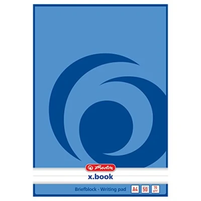 Afbeelding van Herlitz, Notitieboekje + schrijfblok, Letterblok x.boek, A4, ongeperforeerd, 50 vel, gelinieerd (A4, Rijen, Geen binding)